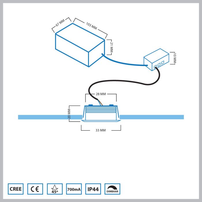 Cree LED Einbaustrahler Veranda Aragon io | Warm Weiß | Set mit 6, 8, 10 oder 12 Stück - Eden Shop - Haus, Garten und Zubehör
