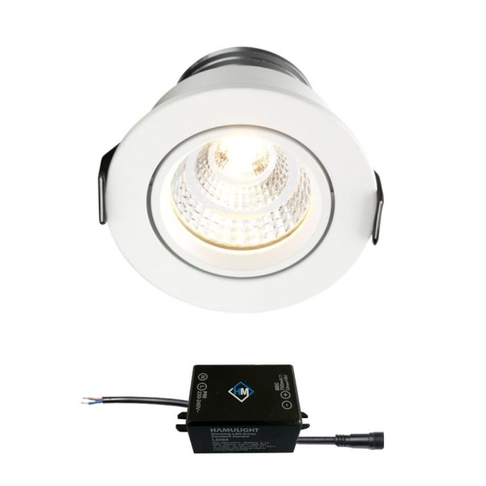 Sharp LED Einbaustrahler Granada weiß | Warm Weiß | 4 Watt | Dimmbar | Kippbar - Eden Shop - Haus, Garten und Zubehör