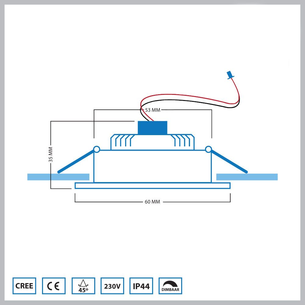 Cree LED Einbaustrahler Veranda Soria Eckig los | Warm Weiß | 3 Watt - Eden Shop - Haus, Garten und Zubehör