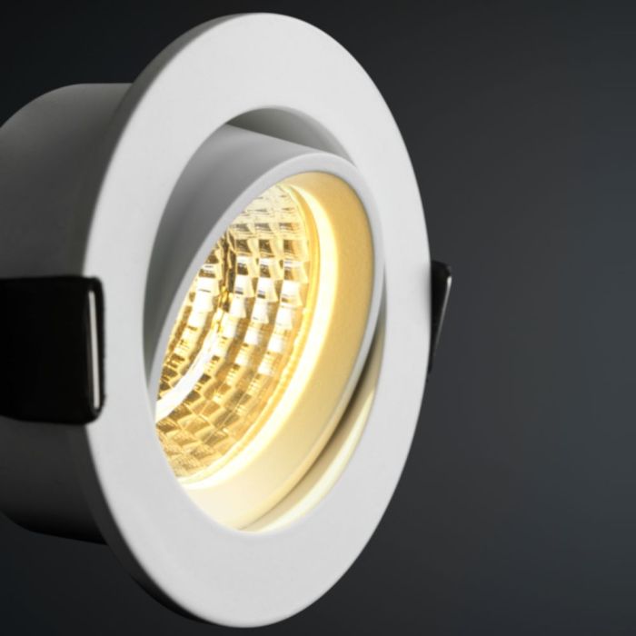 Sharp LED Einbaustrahler Granada weiß | Warm Weiß | 4 Watt | Dimmbar | Kippbar - Eden Shop - Haus, Garten und Zubehör