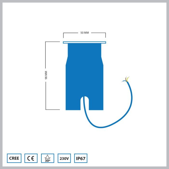 Cree LED Bodeneinbaustrahler Moura | Warm Weiß | 3 Watt | Eckig - Eden Shop - Haus, Garten und Zubehör